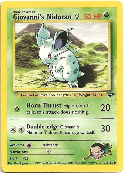 Giovanni's Nidoran (75/132) (Female) [Gym Challenge Unlimited] | Black Swamp Games