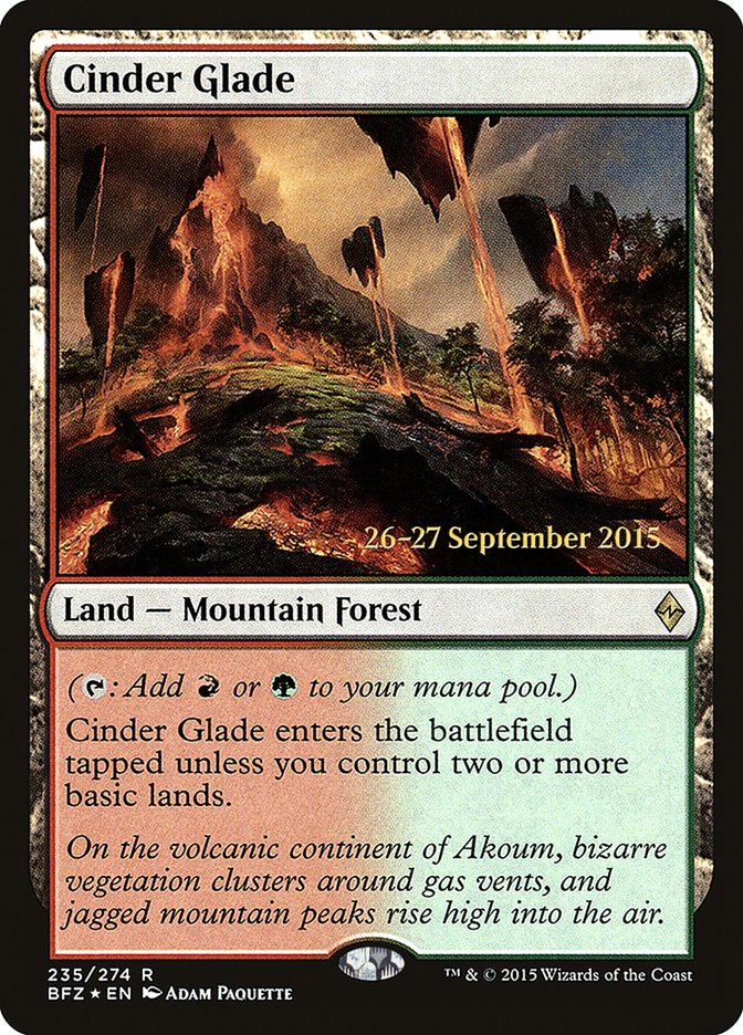 Cinder Glade [Battle for Zendikar Prerelease Promos] | Black Swamp Games
