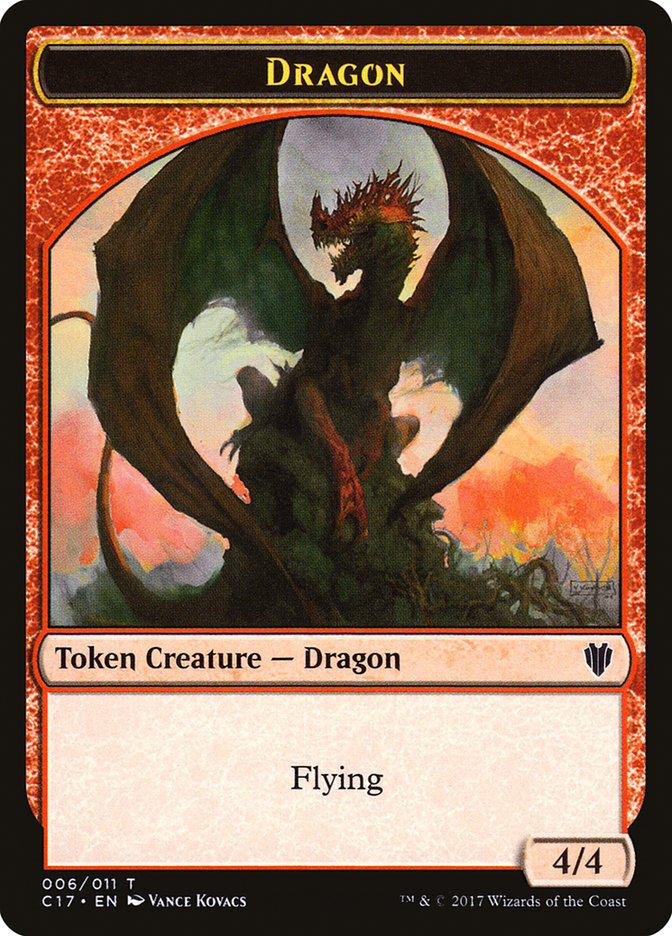 Cat Dragon // Dragon (006) Double-Sided Token [Commander 2017 Tokens] | Black Swamp Games