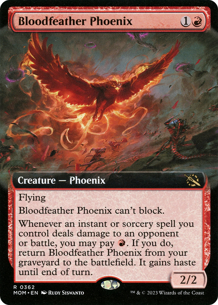 Bloodfeather Phoenix (Extended Art) [March of the Machine] | Black Swamp Games