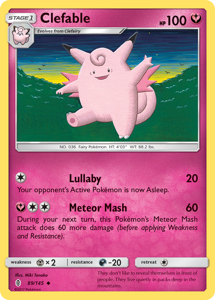 Clefable (89/145) [Sun & Moon: Guardians Rising] | Black Swamp Games