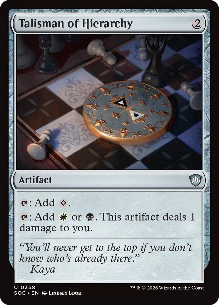Talisman of Hierarchy [Secrets of Strixhaven Commander] | Black Swamp Games
