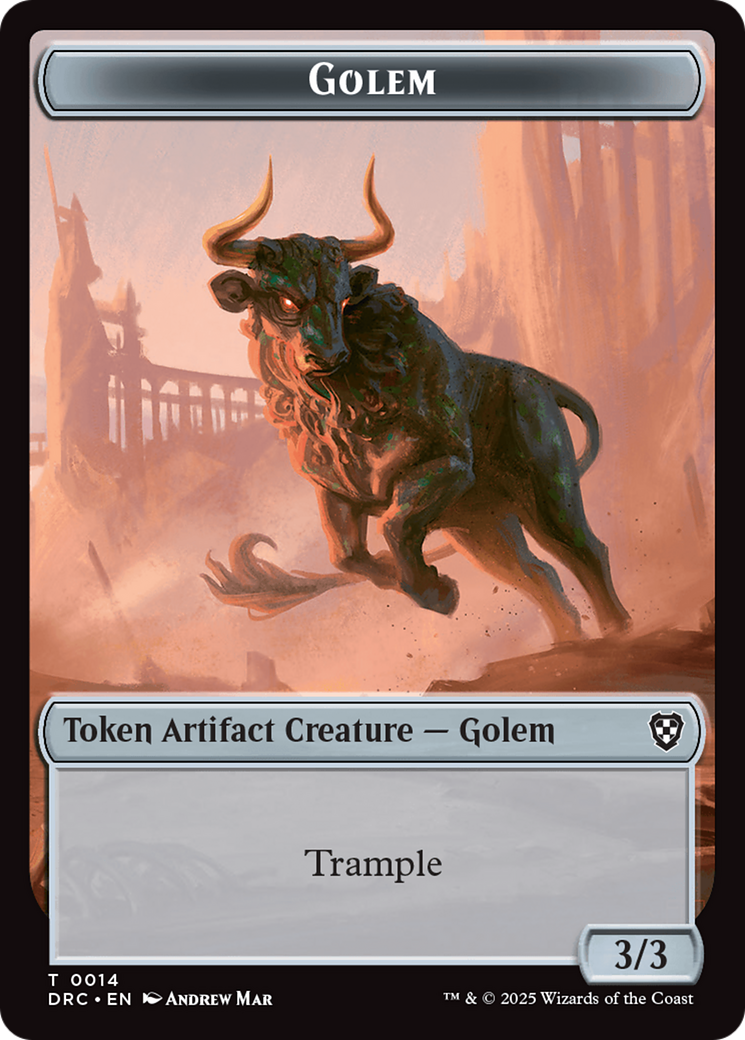 Golem (0014) // Golem (0015) Double-Sided Token [Aetherdrift Commander Tokens] | Black Swamp Games