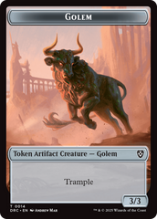 Golem (0014) // Golem (0015) Double-Sided Token [Aetherdrift Commander Tokens] | Black Swamp Games