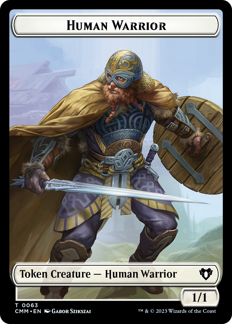 Human Warrior // Zombie Army Double-Sided Token [Commander Masters Tokens] | Black Swamp Games