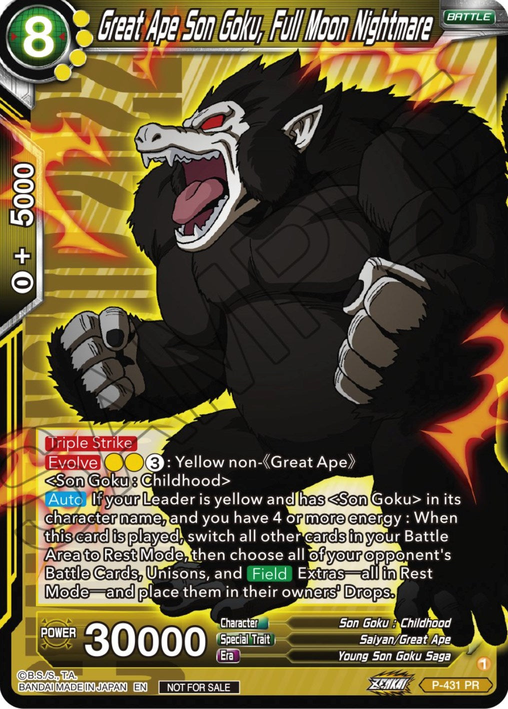 Great Ape Son Goku, Full Moon Nightmare (P-431) [Promotion Cards] | Black Swamp Games