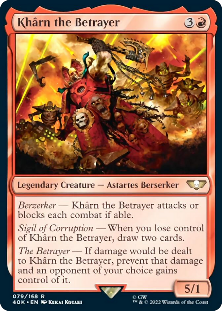 Kharn the Betrayer (Surge Foil) [Warhammer 40,000] | Black Swamp Games