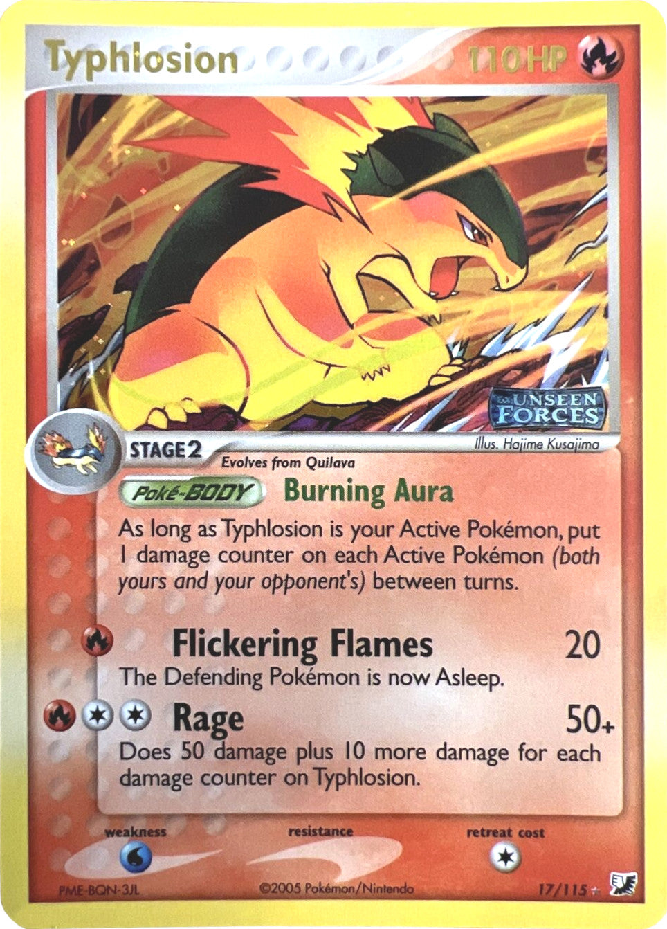 Typhlosion (17/115) (Stamped) [EX: Unseen Forces] | Black Swamp Games