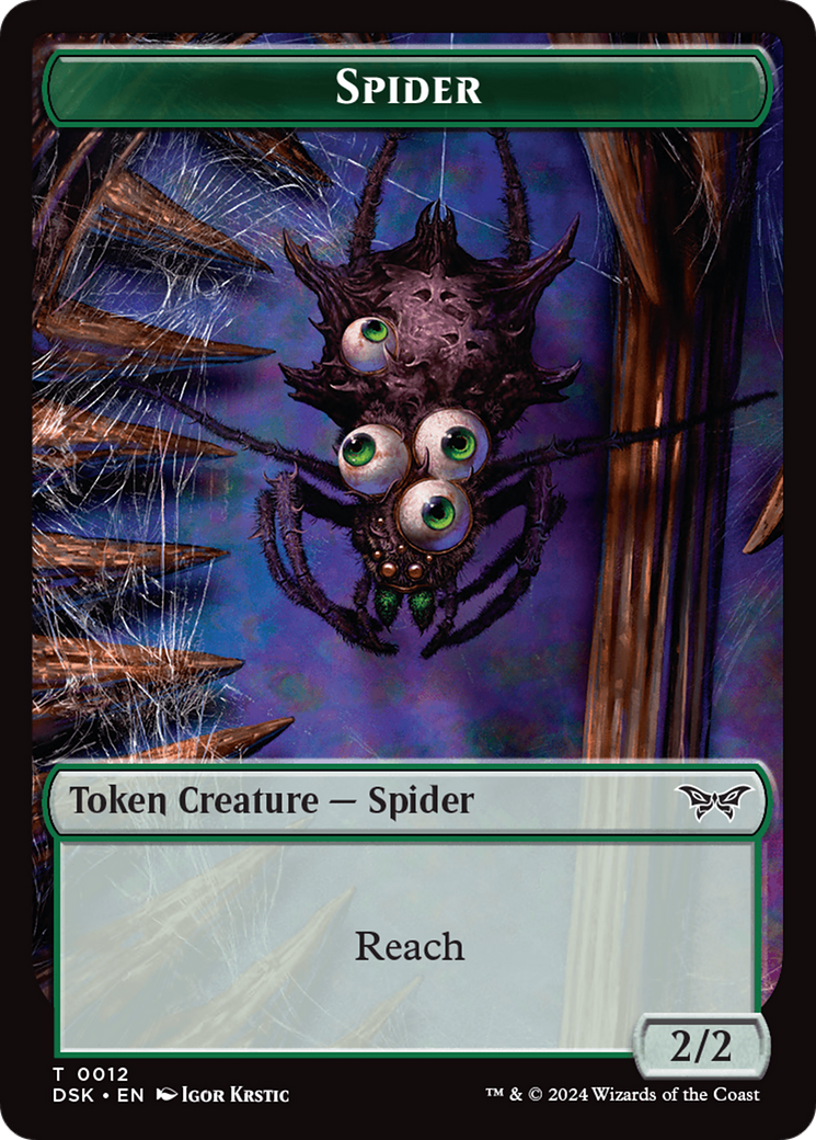 Toy // Spider Double-Sided Token [Duskmourn: House of Horror Tokens] | Black Swamp Games