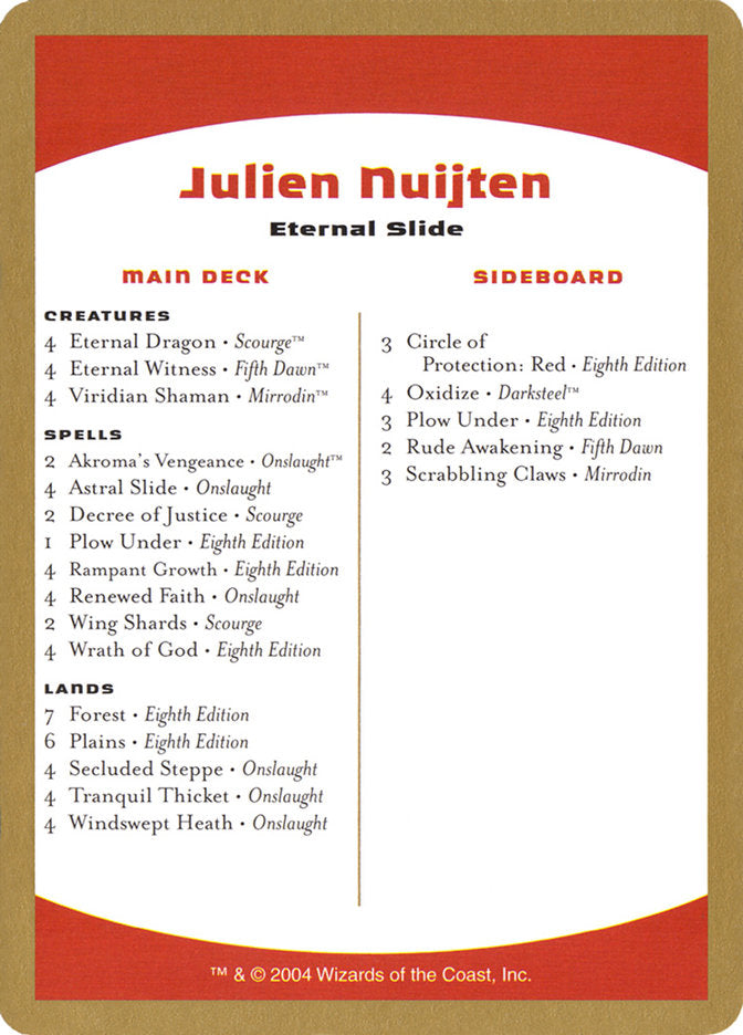 Julien Nuijten Decklist [World Championship Decks 2004] | Black Swamp Games