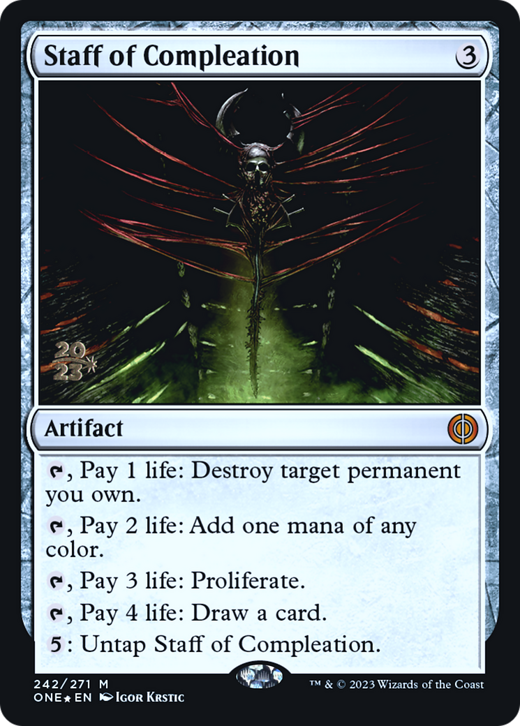 Staff of Compleation [Phyrexia: All Will Be One Prerelease Promos] | Black Swamp Games