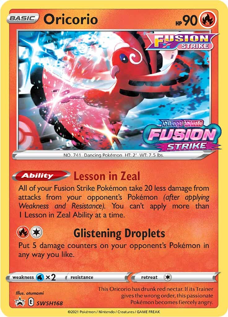 Oricorio (SWSH168) (Prerelease Promo) [Sword & Shield: Black Star Promos] | Black Swamp Games