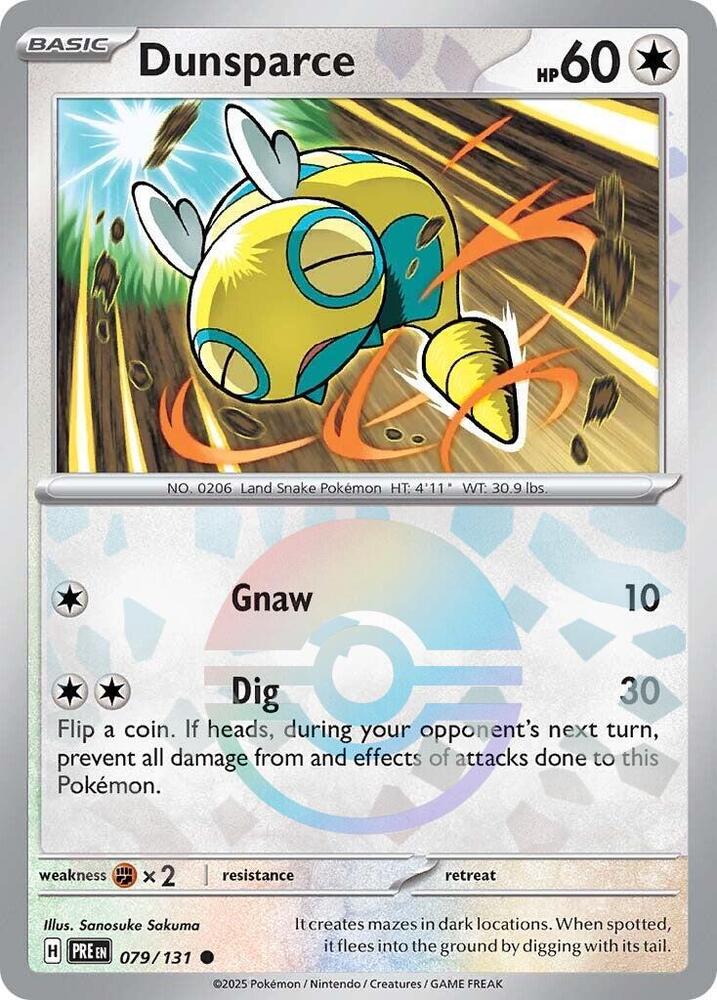 Dunsparce (079/131) (Poke Ball Pattern) [Scarlet & Violet: Prismatic Evolutions] | Black Swamp Games