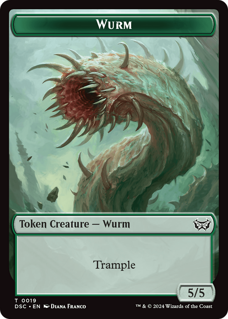 Wurm (0019) // Insect (0010) Double-Sided Token [Duskmourn: House of Horror Commander Tokens] | Black Swamp Games