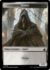 Spirit (0018) // Dragon Double-Sided Token [Ravnica Remastered Tokens] | Black Swamp Games