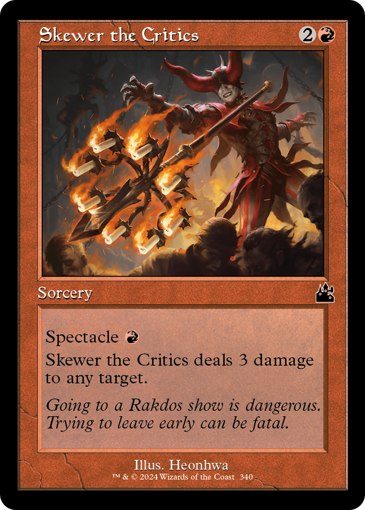 Skewer the Critics (Retro Frame) [Ravnica Remastered] | Black Swamp Games