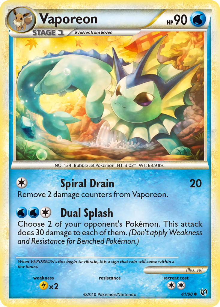 Vaporeon (41/90) [HeartGold & SoulSilver: Undaunted] | Black Swamp Games