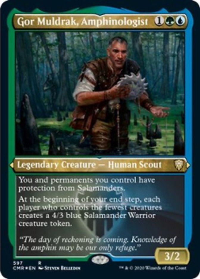 Gor Muldrak, Amphinologist (Etched) [Commander Legends] | Black Swamp Games