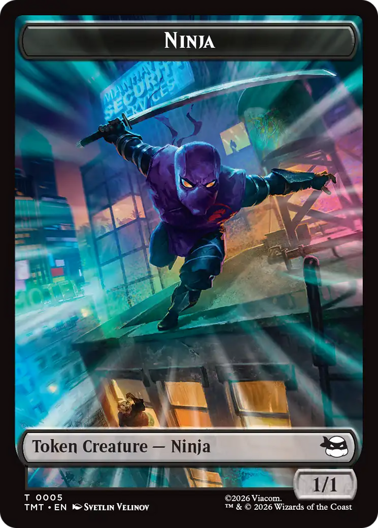 Treasure // Ninja Double-Sided Token [Teenage Mutant Ninja Turtles Commander Tokens] | Black Swamp Games