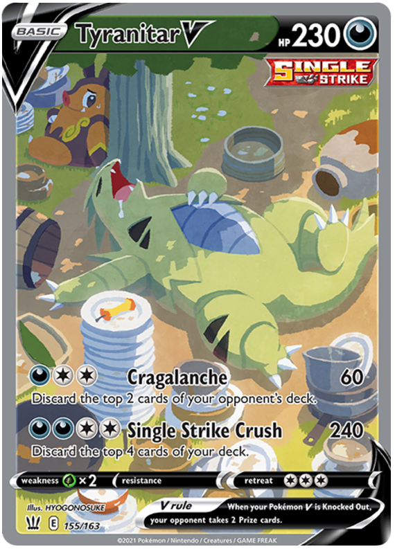 Tyranitar V (155/163) [Sword & Shield: Battle Styles] | Black Swamp Games