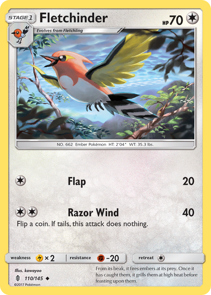 Fletchinder (110/145) [Sun & Moon: Guardians Rising] | Black Swamp Games