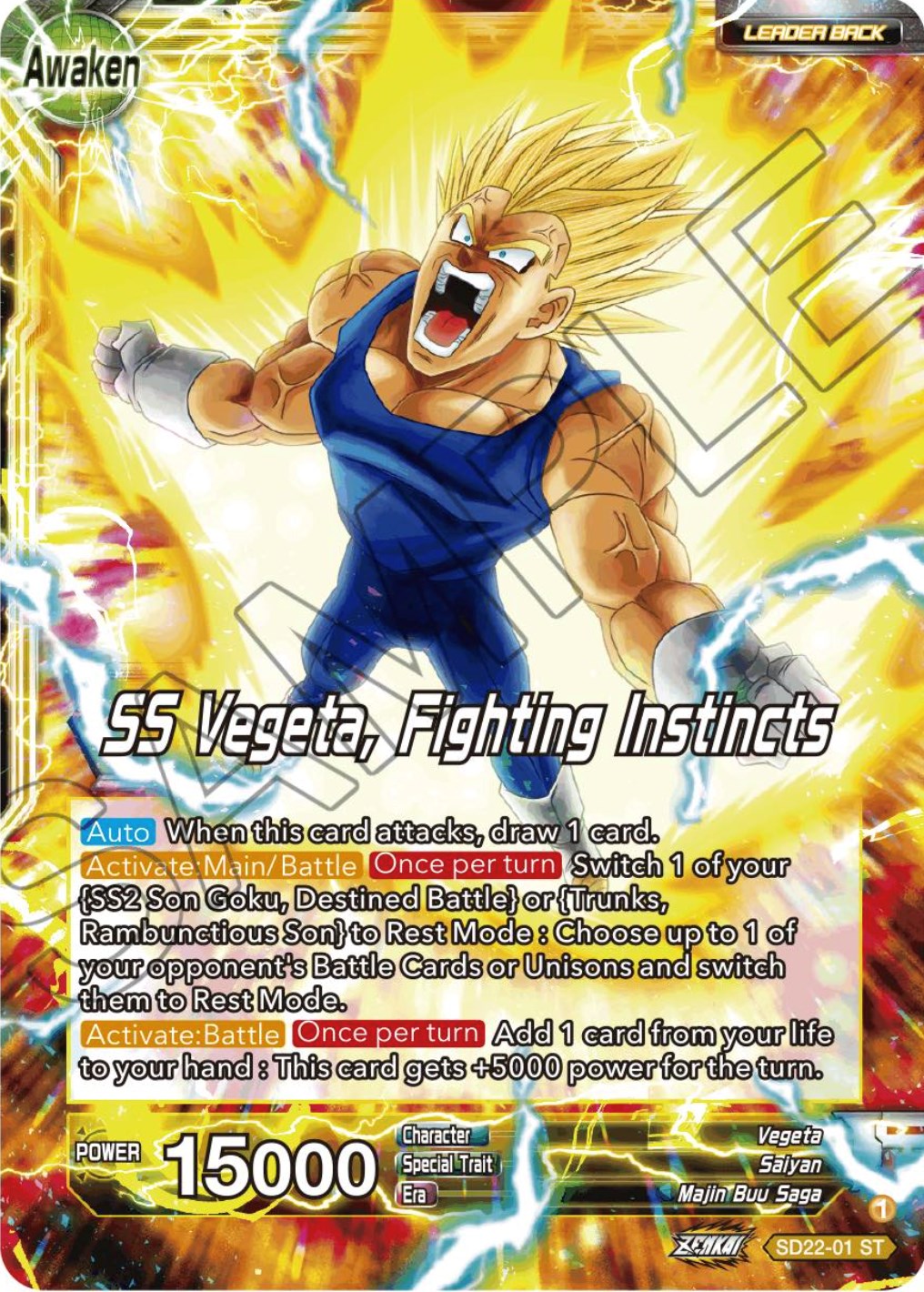 Vegeta // SS Vegeta, Fighting Instincts (Starter Deck Exclusive) (SD22-01) [Power Absorbed] | Black Swamp Games