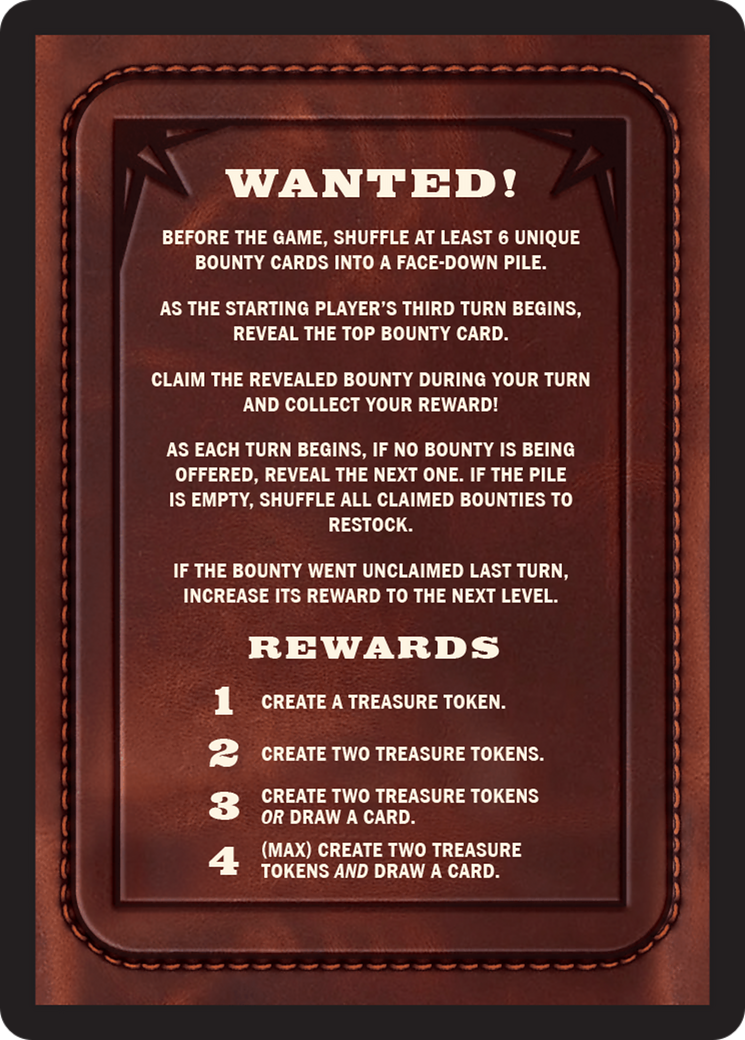 Bounty: The Outsider // Bounty Rules Double-Sided Token [Outlaws of Thunder Junction Commander Tokens] | Black Swamp Games