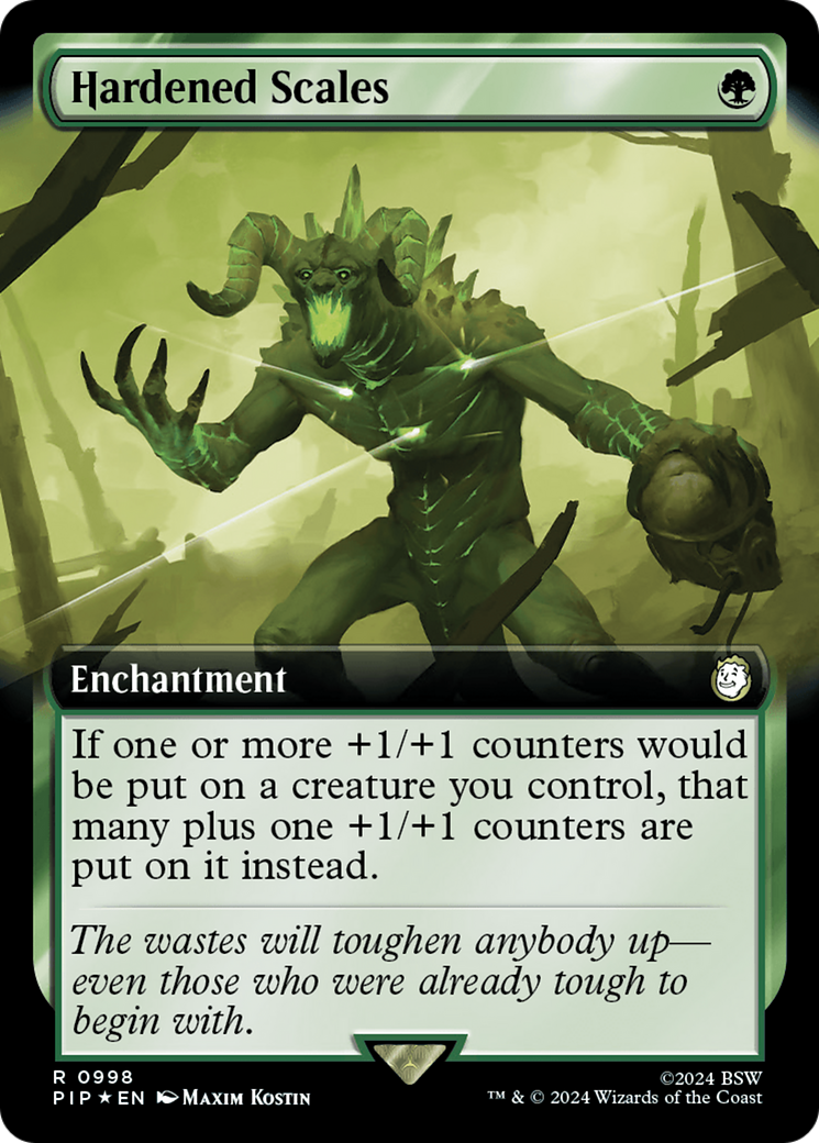 Hardened Scales (Extended Art) (Surge Foil) [Fallout] | Black Swamp Games