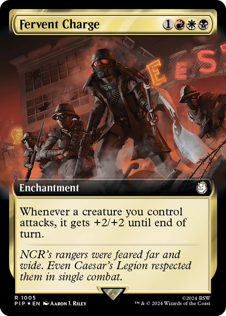 Fervent Charge (Extended Art) (Surge Foil) [Fallout] | Black Swamp Games