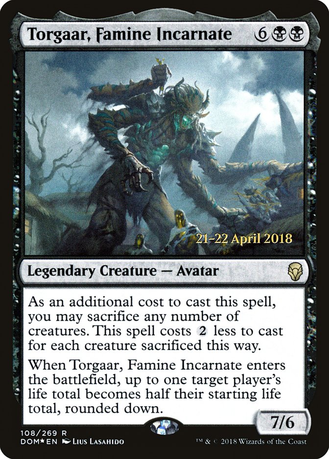 Torgaar, Famine Incarnate [Dominaria Prerelease Promos] | Black Swamp Games