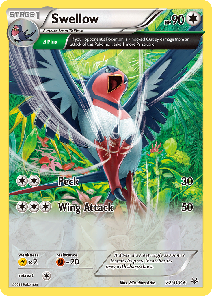 Swellow (72/108) [XY: Roaring Skies] | Black Swamp Games