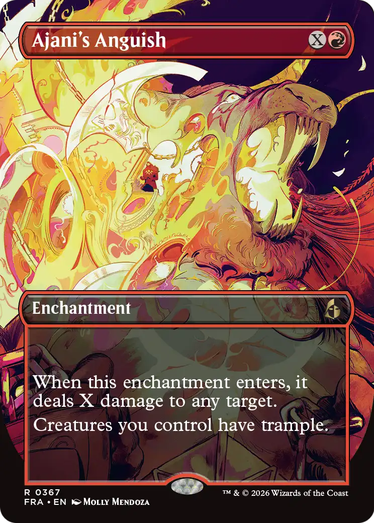 Ajani's Anguish (Borderless) [Reality Fracture] | Black Swamp Games
