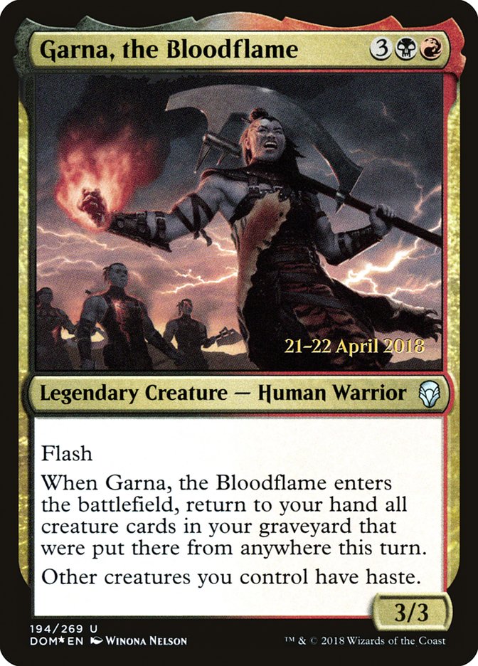 Garna, the Bloodflame [Dominaria Prerelease Promos] | Black Swamp Games