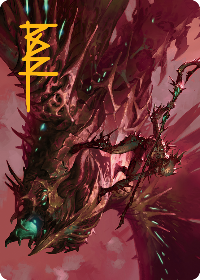 Skyclave Invader Art Card (Gold-Stamped Signature) [March of the Machine Art Series] | Black Swamp Games