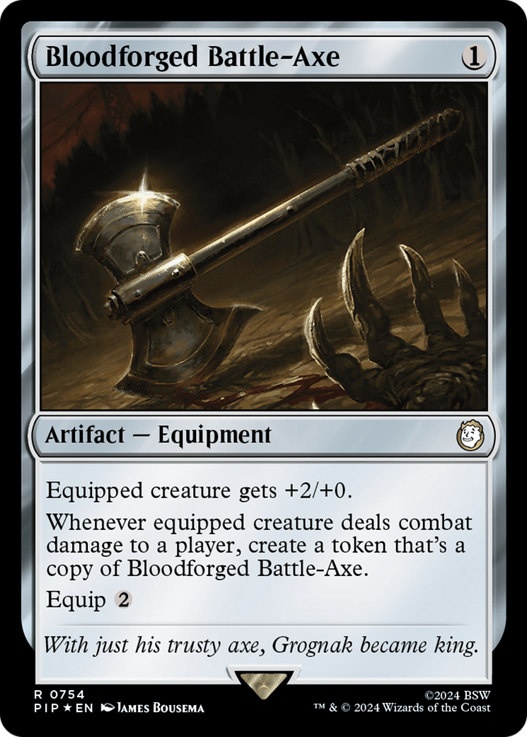 Bloodforged Battle-Axe (Surge Foil) [Fallout] | Black Swamp Games