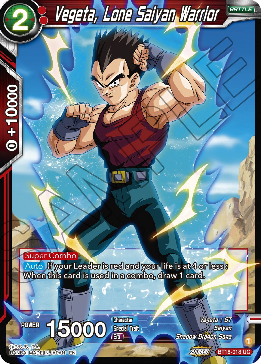 Vegeta, Lone Saiyan Warrior (BT18-018) [Dawn of the Z-Legends] | Black Swamp Games
