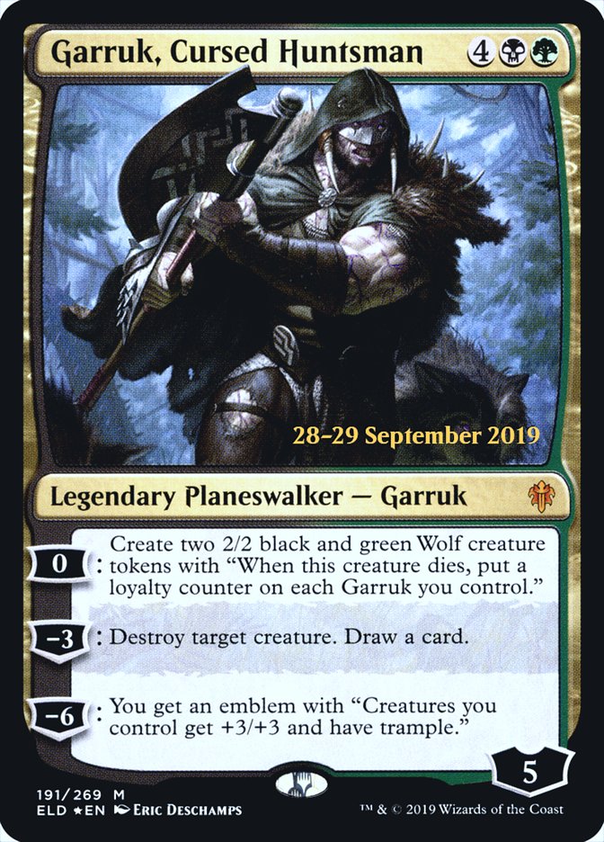 Garruk, Cursed Huntsman [Throne of Eldraine Prerelease Promos] | Black Swamp Games