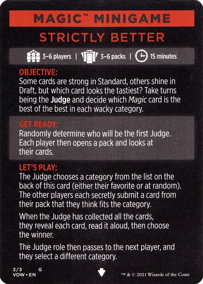 Strictly Better (Magic Minigame) [Innistrad: Crimson Vow Minigame] | Black Swamp Games