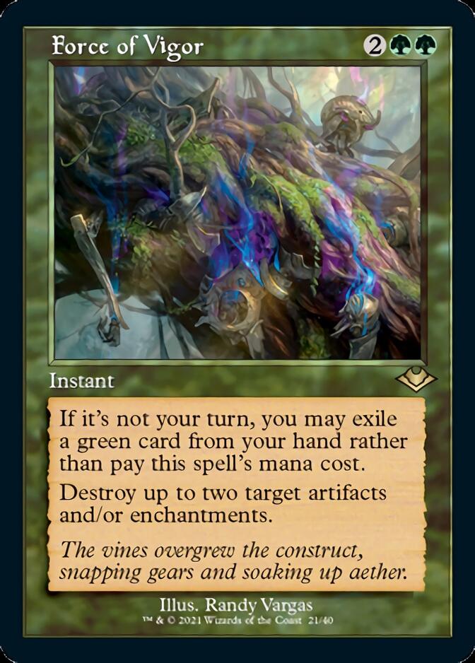 Force of Vigor (Retro Foil Etched) [Modern Horizons] | Black Swamp Games