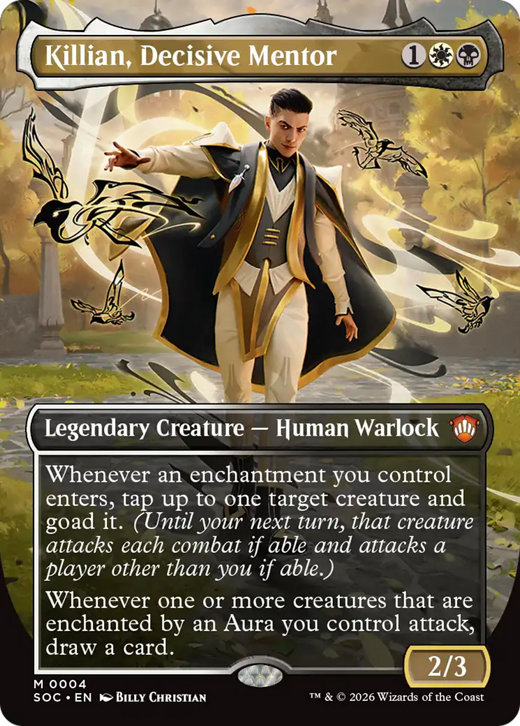 Killian, Decisive Mentor (Borderless) [Secrets of Strixhaven Commander] | Black Swamp Games
