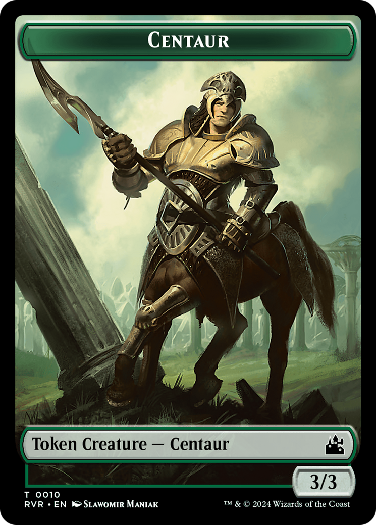 Elf Knight // Centaur Double-Sided Token [Ravnica Remastered Tokens] | Black Swamp Games