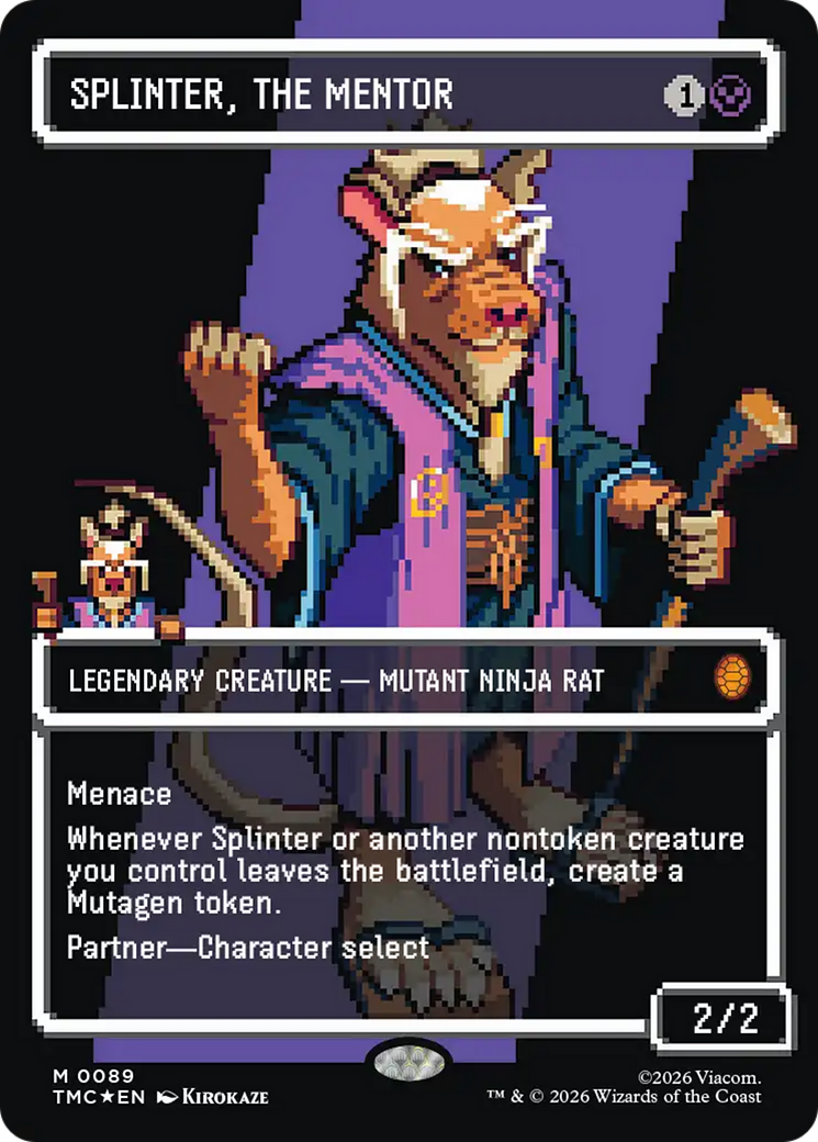Splinter, the Mentor (0089) (Borderless) (Surge Foil) [Teenage Mutant Ninja Turtles Commander] | Black Swamp Games