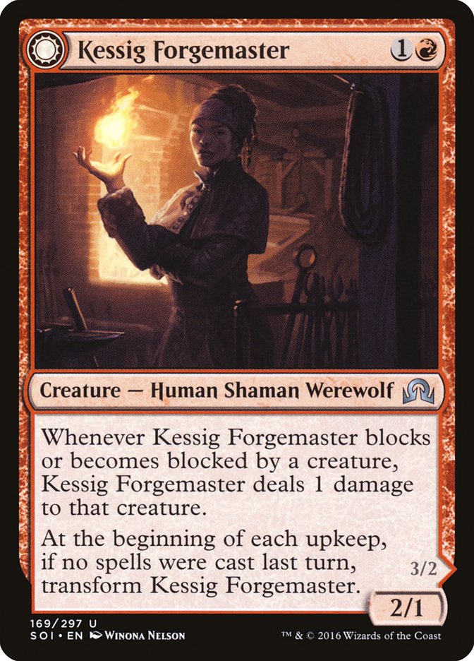 Kessig Forgemaster // Flameheart Werewolf [Shadows over Innistrad] | Black Swamp Games