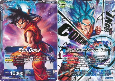 Son Goku // Super Saiyan Blue Son Goku (Hot Stamped) (BT1-030) [Promotion Cards] | Black Swamp Games