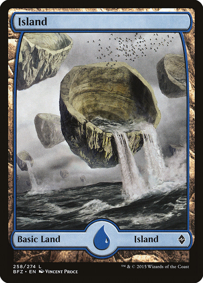 Island (258) (Full Art) [Battle for Zendikar] | Black Swamp Games