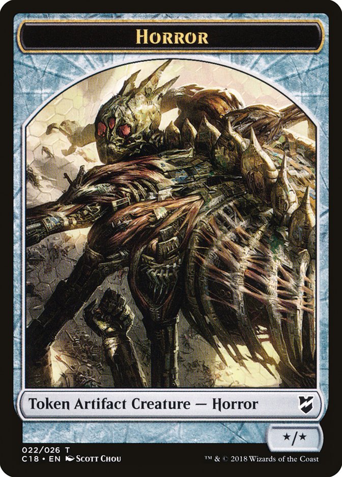 Mask // Horror Double-Sided Token [Commander 2018 Tokens] | Black Swamp Games