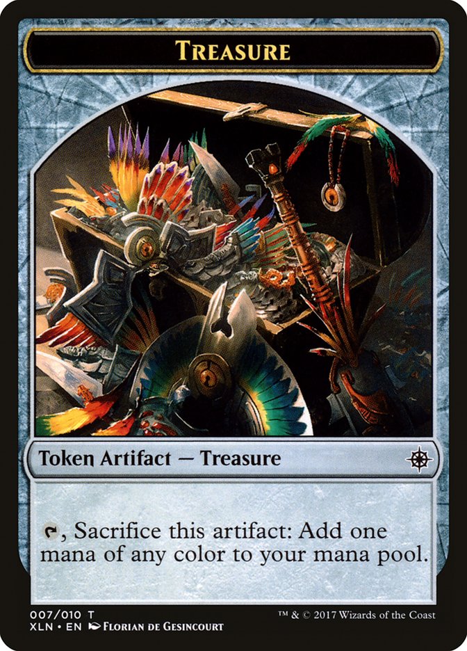 Saproling // Treasure (007) Double-Sided Token [Explorers of Ixalan Tokens] | Black Swamp Games