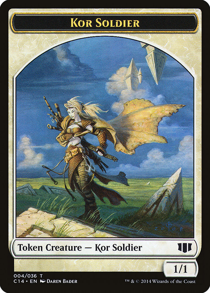 Kor Soldier // Pegasus Double-Sided Token [Commander 2014 Tokens] | Black Swamp Games
