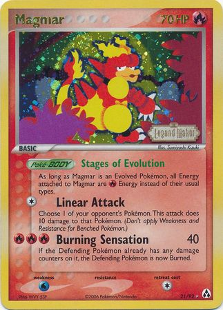 Magmar (21/92) (Stamped) [EX: Legend Maker] | Black Swamp Games