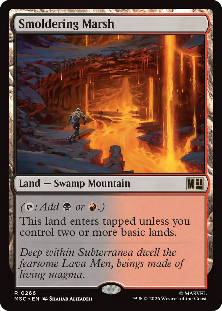Smoldering Marsh (Surge Foil) [Marvel Super Heroes Commander] | Black Swamp Games